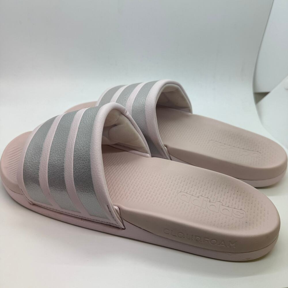 Adidas Adilette Comfort 2.0 Slides Women's US 9 Pink Silver Metallic JP9122